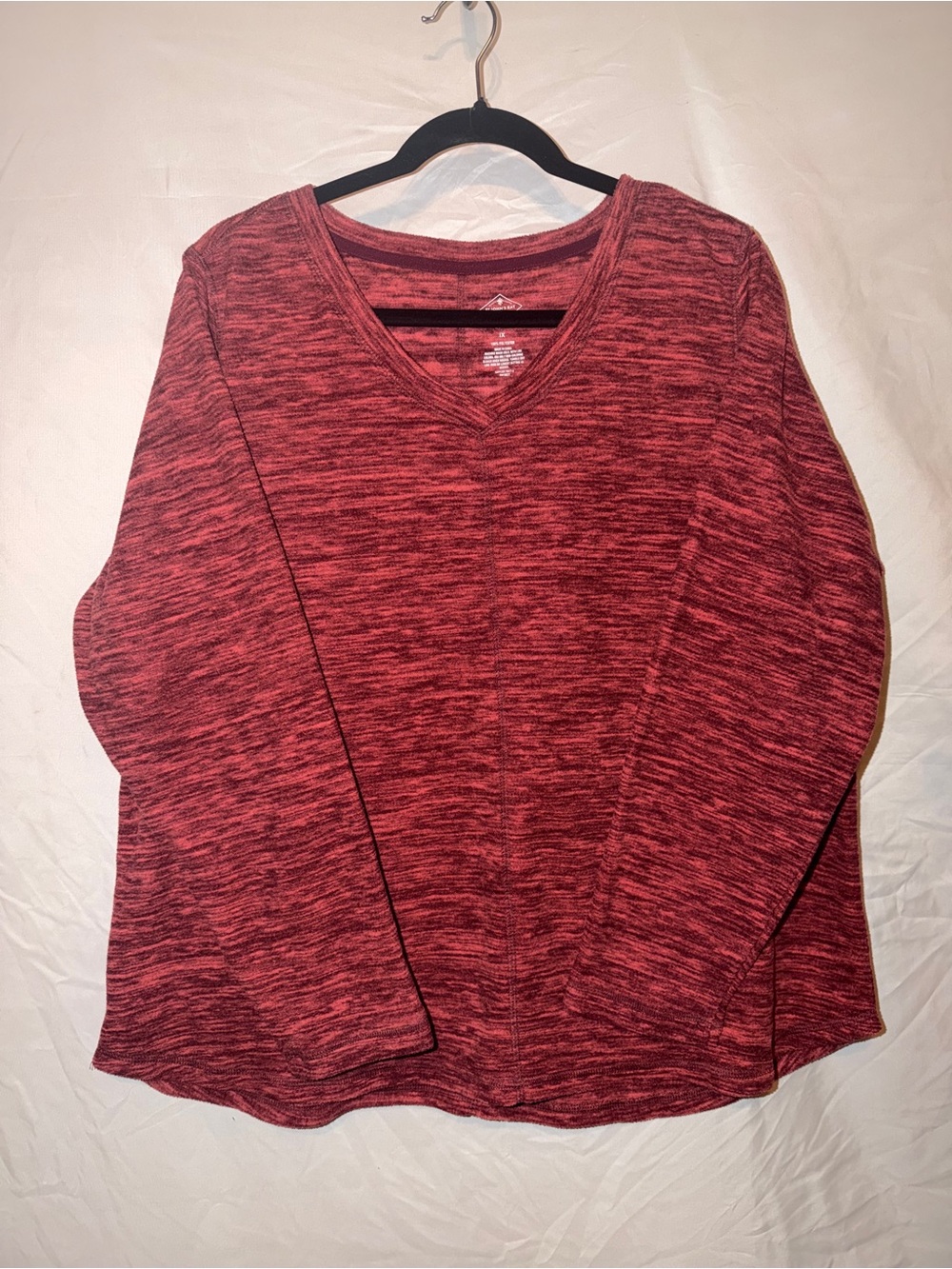 St. John's Bay Heathered Maroon V-Neck Pullover